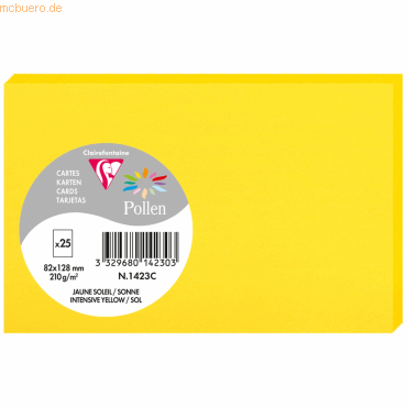 10 x Clairefontaine Karte Pollen 82x128mm 210g VE=25 Stück sonne 10 x Clairefontaine Karte Pollen 82x128mm 210g VE=25 Stück sonne von Clairefontaine