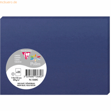 10 x Clairefontaine Karte Pollen C6 210g VE=25 Stück Königsblau 10 x Clairefontaine Karte Pollen C6 210g VE=25 Stück Königsblau von Clairefontaine