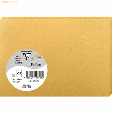 Clairefontaine Karte Pollen C6 210g VE=25 Stück gold von Clairefontaine