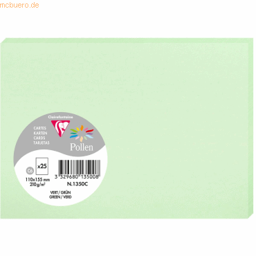 10 x Clairefontaine Karte Pollen C6 210g VE=25 Stück grün 10 x Clairefontaine Karte Pollen C6 210g VE=25 Stück grün von Clairefontaine