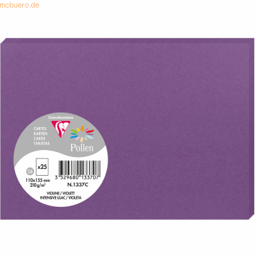 10 x Clairefontaine Karte Pollen C6 210g VE=25 Stück violett 10 x Clairefontaine Karte Pollen C6 210g VE=25 Stück violett von Clairefontaine