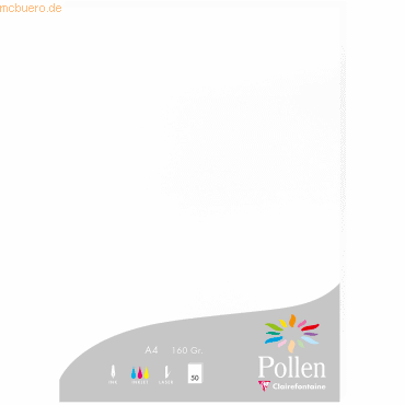 10 x Clairefontaine Papier A4 Pollen 160g 50 Blatt weiß 10 x Clairefontaine Papier A4 Pollen 160g 50 Blatt weiß von Clairefontaine