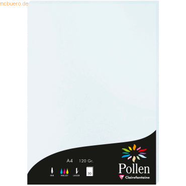 10 x Clairefontaine Papier Pollen A4 120g 50 Blatt blau 10 x Clairefontaine Papier Pollen A4 120g 50 Blatt blau von Clairefontaine