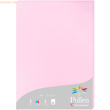 10 x Clairefontaine Papier Pollen A4 210g 25 Blatt bonbonrosa von Clairefontaine