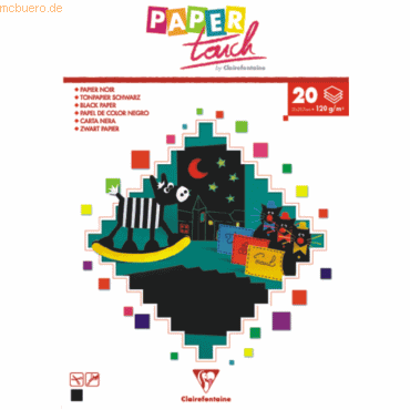 10 x Clairefontaine Tonzeichenpapier A4 120g VE=20 Blatt schwarz 10 x Clairefontaine Tonzeichenpapier A4 120g VE=20 Blatt schwarz von Clairefontaine