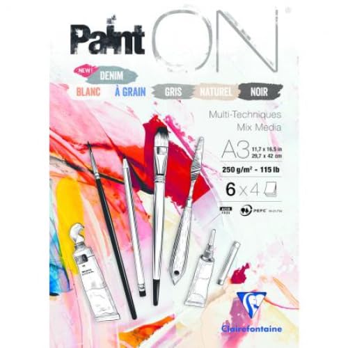 Paint ON Mix Media Malblock (6), 250 g/m², A3, verleimt, 24 Blatt Paint ON Mix Media Malblock (6), 250 g/m², A3, verleimt, 24 Blatt von Clairefontaine