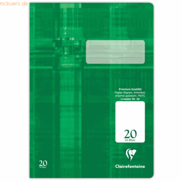 25 x Clairefontaine Schulheft A4 32 Blatt Lineatur 20 blanko 25 x Clairefontaine Schulheft A4 32 Blatt Lineatur 20 blanko von Clairefontaine