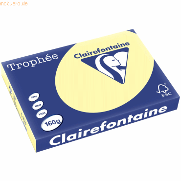 4 x Clairefontaine Kopierpapier Trophee A3 160g/qm VE=250 Blatt kanari von Clairefontaine