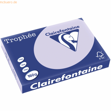 4 x Clairefontaine Kopierpapier Trophee A3 160g/qm VE=250 Blatt lila von Clairefontaine