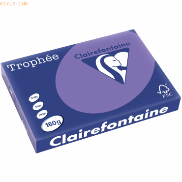 4 x Clairefontaine Kopierpapier Trophee A3 160g/qm VE=250 Blatt lila von Clairefontaine