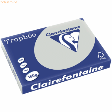 4 x Clairefontaine Kopierpapier Trophee A3 160g/qm VE=250 Blatt stahlg von Clairefontaine