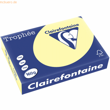 4 x Clairefontaine Kopierpapier Trophee A4 160g/qm VE=250 Blatt gelb von Clairefontaine