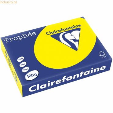 4 x Clairefontaine Kopierpapier Trophee A4 160g/qm VE=250 Blatt kanari von Clairefontaine
