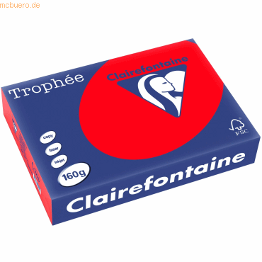 Clairefontaine Kopierpapier Trophee A4 160g/qm VE=250 Blatt korallenro von Clairefontaine