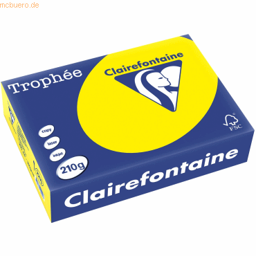 4 x Clairefontaine Kopierpapier Trophee A4 210g/qm VE=250 Blatt kanari von Clairefontaine