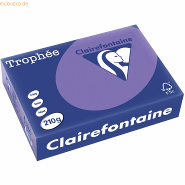 4 x Clairefontaine Kopierpapier Trophee A4 210g/qm VE=250 Blatt lila von Clairefontaine