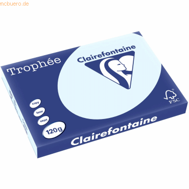 5 x Clairefontaine Kopierpapier Trophee A3 120g/qm VE=250 Blatt blau von Clairefontaine