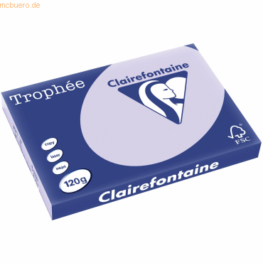 5 x Clairefontaine Kopierpapier Trophee A3 120g/qm VE=250 Blatt lila von Clairefontaine