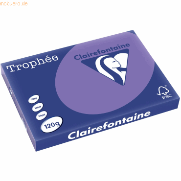 5 x Clairefontaine Kopierpapier Trophee A3 120g/qm VE=250 Blatt lila von Clairefontaine