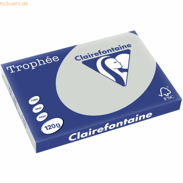 5 x Clairefontaine Kopierpapier Trophee A3 120g/qm VE=250 Blatt stahlg von Clairefontaine