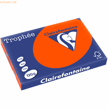 5 x Clairefontaine Kopierpapier Trophee A3 120g/qm VE=250 Blatt ziegel von Clairefontaine