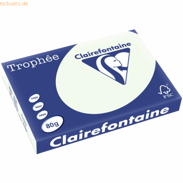 5 x Clairefontaine Kopierpapier Trophee A3 80g/qm VE=500 Blatt blaßgrü von Clairefontaine