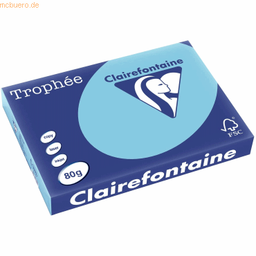 5 x Clairefontaine Kopierpapier Trophee A3 80g/qm VE=500 Blatt blau 5 x Clairefontaine Kopierpapier Trophee A3 80g/qm VE=500 Blatt blau von Clairefontaine