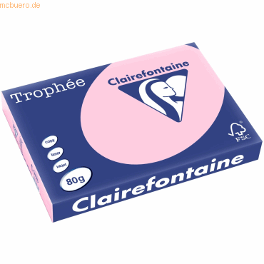 Clairefontaine Kopierpapier Trophee A3 80g/qm VE=500 Blatt rosa von Clairefontaine