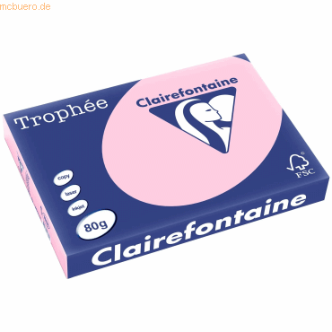 Clairefontaine Kopierpapier Trophee A3 80g/qm VE=500 Blatt rosa Clairefontaine Kopierpapier Trophee A3 80g/qm VE=500 Blatt rosa von Clairefontaine