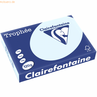 5 x Clairefontaine Kopierpapier Trophee A4 120g/qm VE=250 Blatt hellbl von Clairefontaine