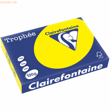 5 x Clairefontaine Kopierpapier Trophee A4 120g/qm VE=250 Blatt kanari von Clairefontaine
