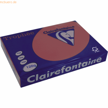 5 x Clairefontaine Kopierpapier Trophee A4 120g/qm VE=250 Blatt kirsch von Clairefontaine
