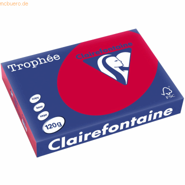 5 x Clairefontaine Kopierpapier Trophee A4 120g/qm VE=250 Blatt kirsch 5 x Clairefontaine Kopierpapier Trophee A4 120g/qm VE=250 Blatt kirsch von Clairefontaine