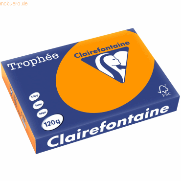 5 x Clairefontaine Kopierpapier Trophee A4 120g/qm VE=250 Blatt orange von Clairefontaine