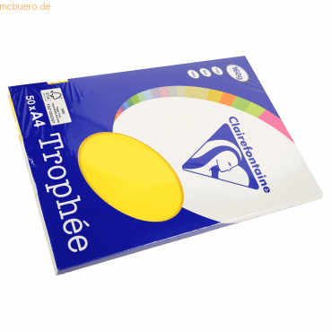 Clairefontaine Kopierpapier Trophee A4 160g/qm VE=50 Blatt kanariengel von Clairefontaine