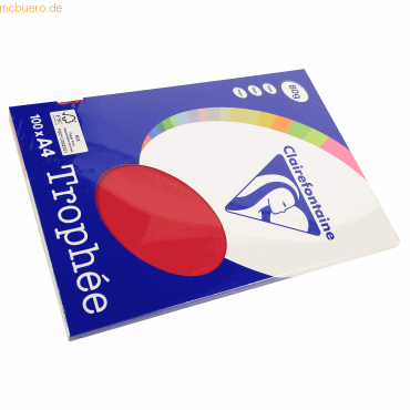 Clairefontaine Kopierpapier Trophee A4 80g/qm VE=100 Blatt kirschrot von Clairefontaine