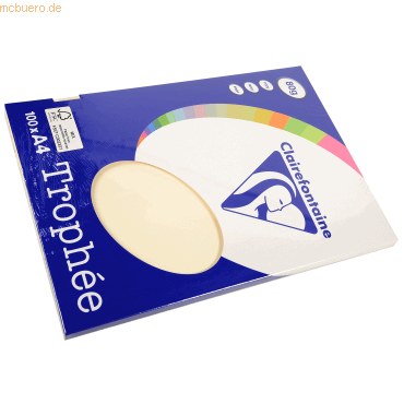 Clairefontaine Kopierpapier Trophee A4 80g/qm VE=100 Blatt sand Clairefontaine Kopierpapier Trophee A4 80g/qm VE=100 Blatt sand von Clairefontaine