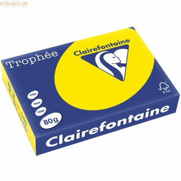 5 x Clairefontaine Kopierpapier Trophee A4 80g/qm VE=500 Blatt fluo ge von Clairefontaine