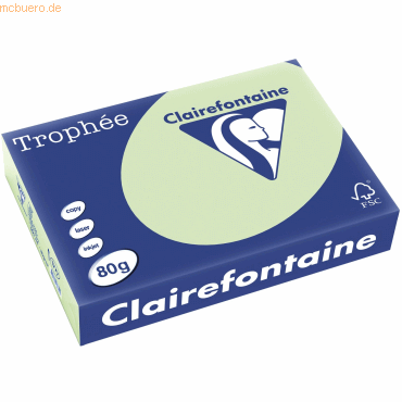 5 x Clairefontaine Kopierpapier Trophee A4 80g/qm VE=500 Blatt grün von Clairefontaine