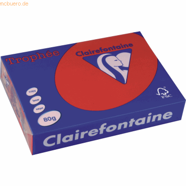 5 x Clairefontaine Kopierpapier Trophee A4 80g/qm VE=500 Blatt kirschr 5 x Clairefontaine Kopierpapier Trophee A4 80g/qm VE=500 Blatt kirschr von Clairefontaine