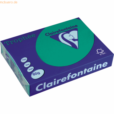 5 x Clairefontaine Kopierpapier Trophee A4 80g/qm VE=500 Blatt tanneng von Clairefontaine