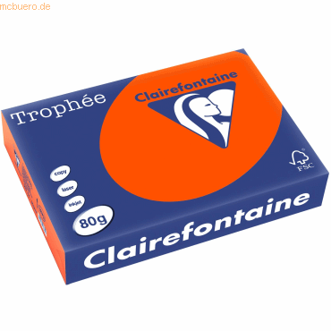 5 x Clairefontaine Kopierpapier Trophee A4 80g/qm VE=500 Blatt ziegelr von Clairefontaine