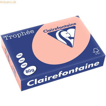 Clairefontaine Kopierpapier Trophee A4 80g/qm pfirsich VE=500 Blatt von Clairefontaine