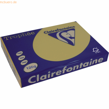 5 x Clairefontaine Kopierpapier Trophee Pastell A4 120g/qm goldgelb VE von Clairefontaine