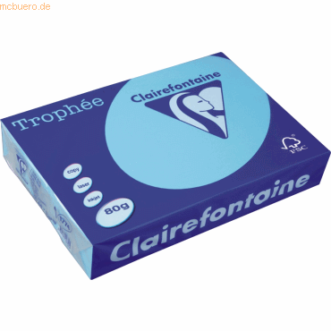 Clairefontaine Kopierpapier Trophee Pastell A4 80g/qm blau VE=500 Blat von Clairefontaine