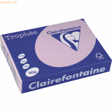 5 x Clairefontaine Kopierpapier Trophee Pastell A4 80g/qm lila VE=500 von Clairefontaine