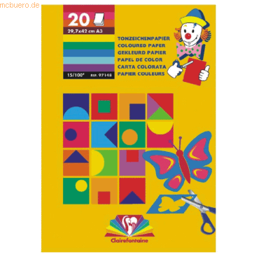 5 x Clairefontaine Tonzeichenpapier A3 120g sortiert VE=20 Blatt 5 x Clairefontaine Tonzeichenpapier A3 120g sortiert VE=20 Blatt von Clairefontaine