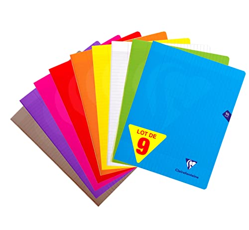 ClaireFontaine 299361AMZC - Set mit 9 Heften Mimesys, 48 Blatt, DIN A4+, 24 x 32cm, 90g, französische Lineatur, 1 Set, farbig sortiert ClaireFontaine 299361AMZC - Set mit 9 Heften Mimesys, 48 Blatt, DIN A4+, 24 x 32cm, 90g, französische Lineatur, 1 Set, farbig sortiert von Clairefontaine