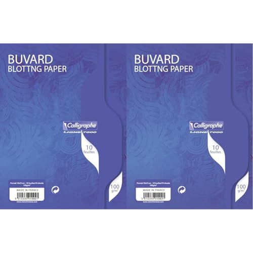 Clairefontaine 1002C - Packung mit 10 Blatt Löschpapier Calligraphe, 16x21 cm, 100g, ideal für die Schule und Kalligraphie, Weiß, 1 Pack (Packung mit 2) von Clairefontaine