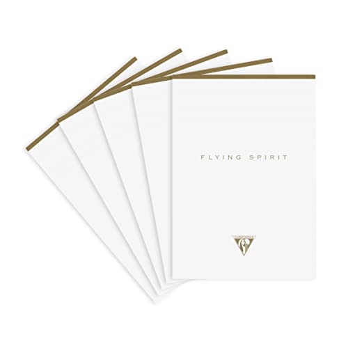 Clairefontaine 104636C - Packung mit 5 Blöcke Flying Spirit, kopfseitig geleimt, DIN A5 70 Blatt abtrennbar, liniert, Weiß Motiven sortiert, 1 Pack Clairefontaine 104636C - Packung mit 5 Blöcke Flying Spirit, kopfseitig geleimt, DIN A5 70 Blatt abtrennbar, liniert, Weiß Motiven sortiert, 1 Pack von Clairefontaine